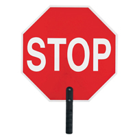 Panneau de signalisation  Stop , 18" x 18", Plastique, Anglais avec pictogramme Distribution Élite MP