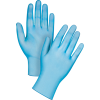 Gants jetables de calibre m&eacute;dical, Grand, Vinyle, 4,5 mils, Sans poudre, Bleu, Classe 2 Distribution Élite MP