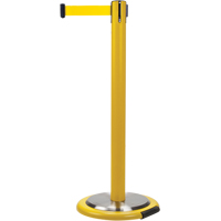 Free-Standing Crowd Control Barrier, Steel, 35" H, Yellow Tape, 7' Tape Length Distribution Élite MP