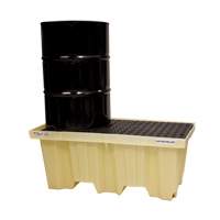 Nestable 2-Drum Poly-Spillpallet Without Drain, 66 US gal. Spill Capacity, 51" x 26" x 21" Distribution Élite MP