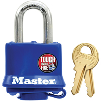 Weather-Resistant Padlock, Blue, Keyed Different, Laminated Steel, 1-9/16" Width Distribution Élite MP