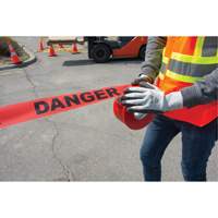 "Danger" Barricade Tape, Bilingual, 3" W x 1000' L, 1.5 mils, Black on Red Distribution Élite MP