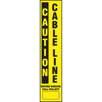 D&eacute;calcomanies pour piquet flexible de marquage - Caution Cable Line Distribution Élite MP
