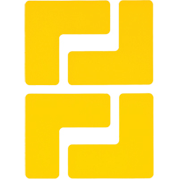 Autocollants pour d&eacute;limitation des coins sur le sol, L, 5" lo x 2" la, Jaune, Polyester Distribution Élite MP