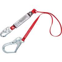 Shock-Absorbing Lanyard, 4', Snap Hook Center, Rebar Hook Leg Ends, Polyester Distribution Élite MP