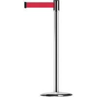Montant pour barri&egrave;re Slimline TensaBarrier, Acier, 38" h, Ruban Rouge, Longueur du ruban 7,5' Distribution Élite MP