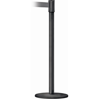 Montant pour barri&egrave;re Slimline TensaBarrier, Acier, 38" h, Ruban Noir, Longueur du ruban 7,5' Distribution Élite MP
