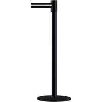 Montant pour barri&egrave;re Slimline TensaBarrier, Acier, 38" h, Ruban Noir/Blanc, Longueur du ruban 7,5' Distribution Élite MP