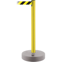 Montant ext&eacute;rieur pour barri&egrave;re TensaBarrier, Plastique, 37" h, Ruban Noir/Jaune, Longueur du ruban 13' Distribution Élite MP