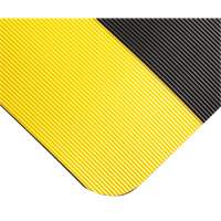 Corrugated Switchboard Matting No.702, 3' W x 10' L, 1/4" Thickness, Black/Yellow, PVC Distribution Élite MP
