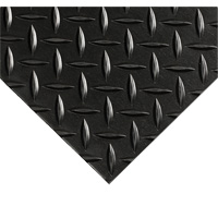 Diamond-Plate Switchboard Matting No.701, 2' W x 10' L, 1/4" Thickness, Black, PVC Distribution Élite MP