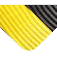 Tapis tr&egrave;s robuste pour panneau de contr&ocirc;le No 720, Ondul&eacute;, 3' x 10' x 5/8", Noir/Jaune, PVC Distribution Élite MP