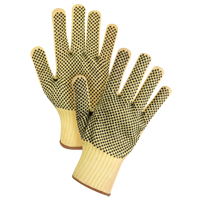 Gants tricot&eacute;s deux c&ocirc;t&eacute;s, sans couture, &agrave; pois, Taille Grand/9, Calibre 7, Rev&ecirc;tement PVC, Enveloppe en Kevlar, ASTM ANSI niveau A2/EN 388 niveau 3 Distribution Élite MP