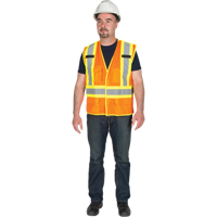 Veste de s&eacute;curit&eacute; d&eacute;tachable en cinq points de premi&egrave;re qualit&eacute;, Orange haute visibilit&eacute;, Grand/T-Grand, Polyester Distribution Élite MP