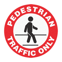 "Pedestrian Traffic Only" Floor Sign, Adhesive, English with Pictogram Distribution Élite MP