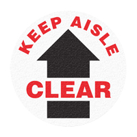 "Keep Aisle Clear" Floor Sign, Adhesive, English with Pictogram Distribution Élite MP