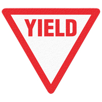 "Yield" Floor Sign, Adhesive, English with Pictogram Distribution Élite MP