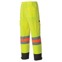 6009 Breathable Traffic Safety Pants, Polyester, X-Small, High Visibility Lime-Yellow Distribution Élite MP