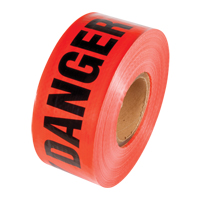 Reinforced Grade Barricade Tape, English, 3" W x 500' L, 5 mils, Black on Red Distribution Élite MP