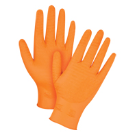 Heavyweight Gripper Gloves, Medium, Nitrile, 7-mil, Powder-Free, Orange Distribution Élite MP