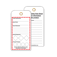 GHS Workplace Tags, Cardstock, 3" W x 6" H, English Distribution Élite MP