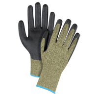 Gants &eacute;lastiques sans coutures r&eacute;sistants &agrave; la coupe noir & jaune, Taille T-Grand/10, Calibre 13, Rev&ecirc;tement Mousse de nitrile, Enveloppe en Aramide, ASTM ANSI niveau A6 Distribution Élite MP