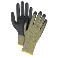 Gants &eacute;lastiques sans coutures r&eacute;sistants &agrave; la coupe noir & jaune, Taille 2T-Grand/11, Calibre 13, Rev&ecirc;tement Mousse de nitrile, Enveloppe en Aramide, ASTM ANSI niveau A6 Distribution Élite MP