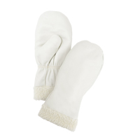 Mitaines d'hiver en cuir fleur de premi&egrave;re qualit&eacute; doubl&eacute;es de boa, Taille Grand, Mitaine Distribution Élite MP