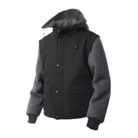 Manteau avec manches &agrave; fermeture &agrave; glissi&egrave;re, Hommes, Grand, Noir Distribution Élite MP
