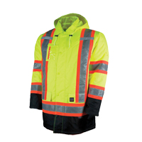 Lined Safety Parka, High Visibility Lime-Yellow, Large Distribution Élite MP