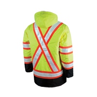 Lined Safety Parka, High Visibility Lime-Yellow, Large Distribution Élite MP