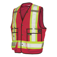 Surveyor Safety Vest, Red, Large, Polyester Distribution Élite MP