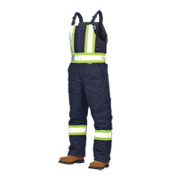Duck Lined Safety Overalls, Cotton, Large, Navy Blue Distribution Élite MP