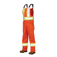 Unlined Safety Overalls, Poly-Cotton, Large, High Visibility Orange Distribution Élite MP