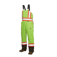 Lined Safety Overalls, Polyester/Polyurethane, Large, High Visibility Lime-Yellow Distribution Élite MP