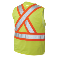 5-Point Tearaway Safety Vest, High Visibility Lime-Yellow, Large/X-Large, Polyester Distribution Élite MP