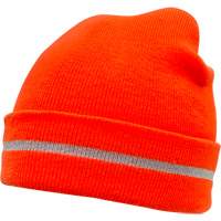 Bonnet en tricot haute visibilit&eacute; avec bande r&eacute;fl&eacute;chissante, Orange haute visibilit&eacute;, Acrylique Distribution Élite MP