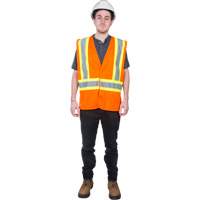 Veste de s&eacute;curit&eacute; pour la circulation, Orange haute visibilit&eacute;, 2T-Grand, Polyester Distribution Élite MP