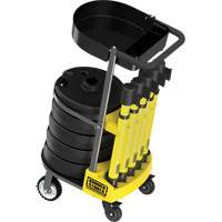 PLUS Barrier Post Cart Kit with Tray, 75' L, Metal, Yellow Distribution Élite MP