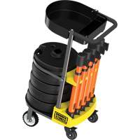 PLUS Barrier Post Cart Kit with Tray, 75' L, Metal, Orange Distribution Élite MP