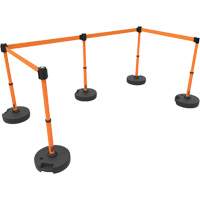 Ensemble de cinq montants pour barri&egrave;re PLUS, Plastique, 42" h, Ruban Orange, Longueur du ruban 15' Distribution Élite MP