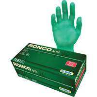 Gants jetables avec alo&egrave;s, Moyen, Vinyle, 5 mils, Sans poudre, Vert Distribution Élite MP