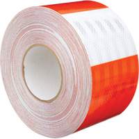 Feuille de rev&ecirc;tement de barricade prismatique de qualit&eacute; &agrave; haute intensit&eacute;, 4" la x 150' lo, 19 mils, Orange et blanc Distribution Élite MP