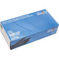 Puncture-Resistant Medical-Grade Disposable Gloves, Large, Nitrile, 5-mil, Powder-Free, Black, Class 2 Distribution Élite MP