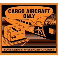 &eacute;tiquettes de manutention Cargo Aircraft Only, 4-3/4" lo x 4-1/4" la, Orange Distribution Élite MP