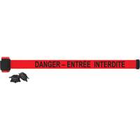 Wall Mount Barrier, Plastic, Magnetic Mount, 7', Red Tape Distribution Élite MP