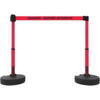 Ensemble de montants pour barri&egrave;re Plus, Plastique, 42" h, Ruban Rouge, Longueur du ruban 15' Distribution Élite MP