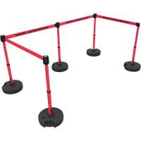 Ensemble de montants pour barri&egrave;re Plus, Plastique, 42" h, Ruban Rouge, Longueur du ruban 15' Distribution Élite MP