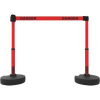 Ensemble de montants pour barri&egrave;re Plus, Plastique, 42" h, Ruban Rouge, Longueur du ruban 15' Distribution Élite MP