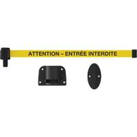 Plus Wall Mount Barrier System, Plastic, Screw Mount, 15', Yellow Tape Distribution Élite MP